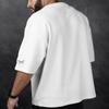 Men's Summer Fitness Sports Loose Casual T-shirt Crew Neck Cotton Running Short Sleeve Top