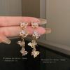 Silver Needle Zircon Butterfly Tassel Earrings - Creative Fashion Dangle with Light Luxury Ins Style