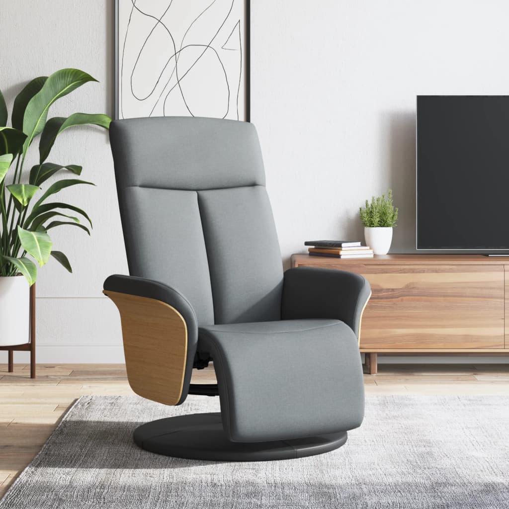 Relaxation Armchair with Footrest Light Grey Fabric