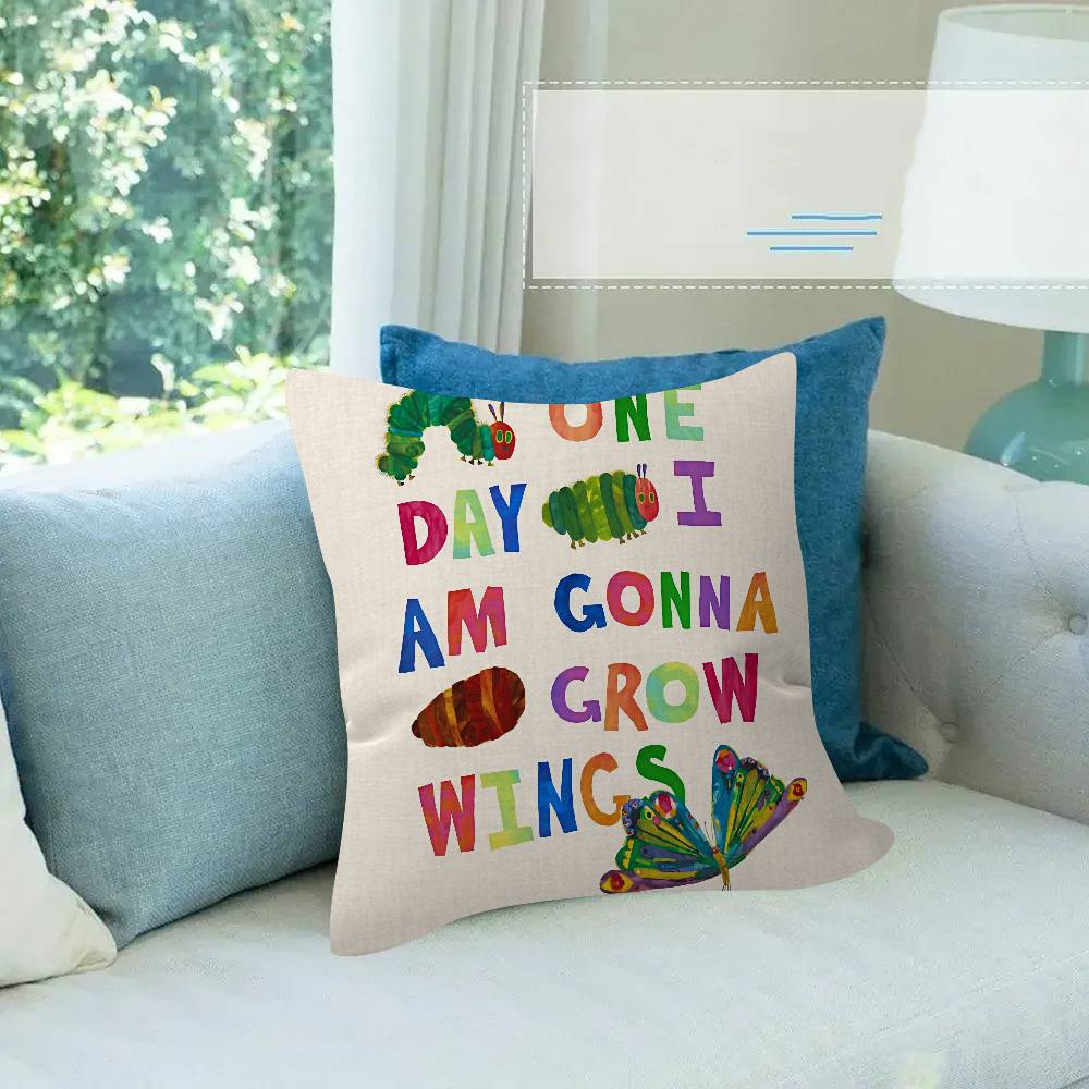 Cartoon The V-Very H-Hungry Caterpillar Pillow Cover Sofa Cushion Cover Home Room Decoration Children Gift