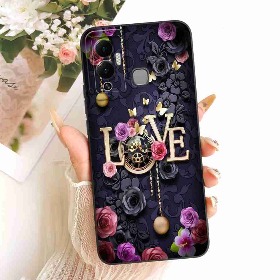 Casing For Infinix Hot 12 Play Cover X6816C X6816 Silicone Cat Dragon Pattern Case For Infinix Hot12 Hot 12 Play Shell Covers