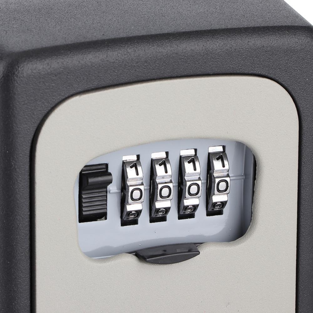 High Security Aluminum Alloy Key Lock Box 4 Digit Password Secure Password Lock Box Sturdy Durable Key Storage Box Home Use