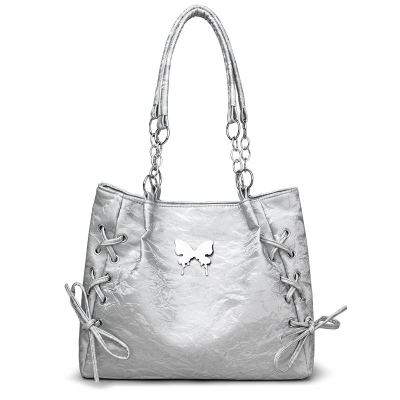 Simple and versatile capacity tote bag bow niche design casual large capacity shoulder bag