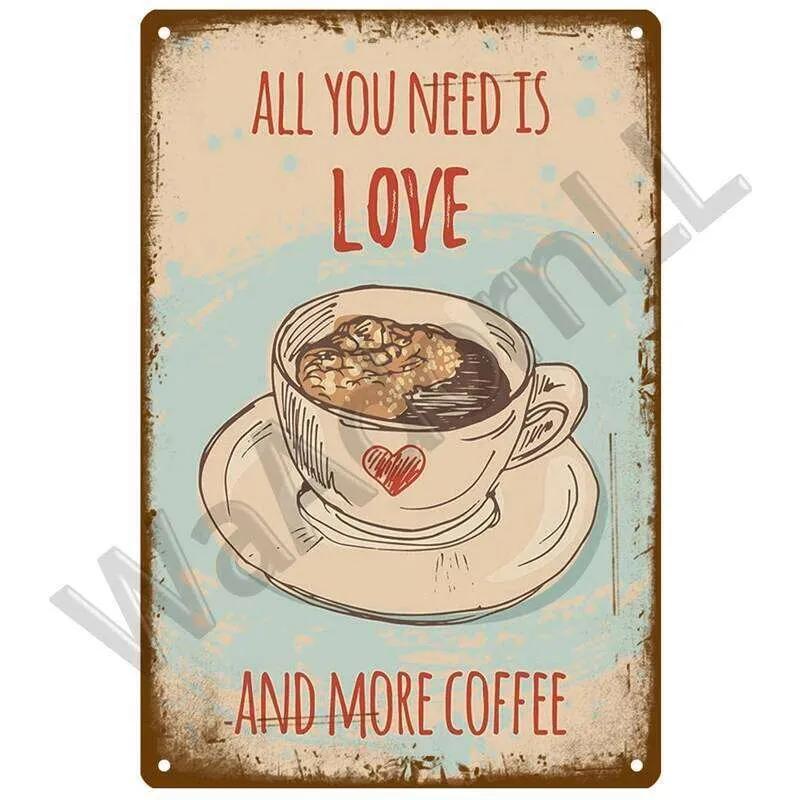 Vintage Metal Tin Sign for Coffee Kitchen Bar Decor, Retro Wall Art Plaque, Iron Painting Poster 26T0104 26T0104