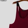INCERUN Canottiera Cami da Uomo con Scollo a U Patchwork Senza Maniche Larga