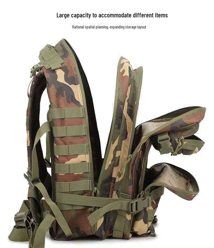 45L Camouflage Tactical Sports & Mountaineering Backpack: Large Capacity 3P Assault Pack