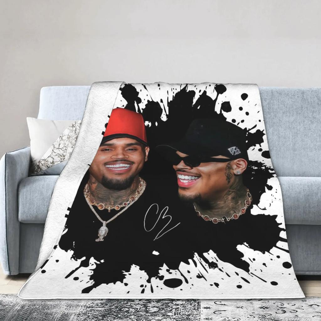 Chris Brown Qualitäts Weiche Warme Decke für Kinder Winter Heimdeko Street Trend Tagesdecke Gemütliche Decke für Wohnzimmer Bett
