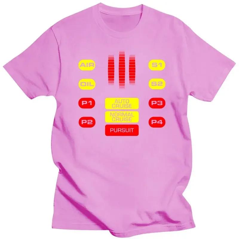 2025 New Hot Knight KITT Control Panel Loose men's printed T-shirt o collar 100% cotton high quality fashion top