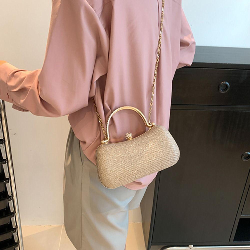 1Pcs New Clutch Bag Evening Bag Dinner Bag Egg Shape Chain Purse Shoulder Beaded Women Handbags for Wedding Party