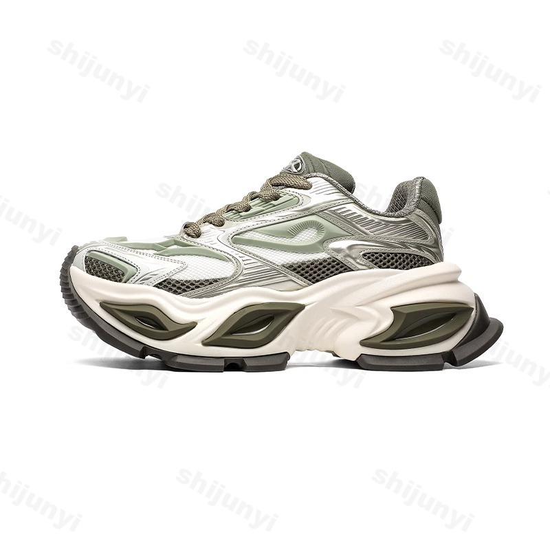 Fashion 2025 Autumn New Niche Mesh Breathable Thick Sole Sports Shoes for Men Fashion Trend Low Top Comfortable Non Slip Chunky sneakers
