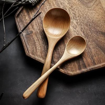 Cucchiai da zuppa in stile giapponese con manico lungo, stoviglie da cucina, cucchiaio da riso in legno, cucchiaino da tè, stoviglie, utensili da cucina