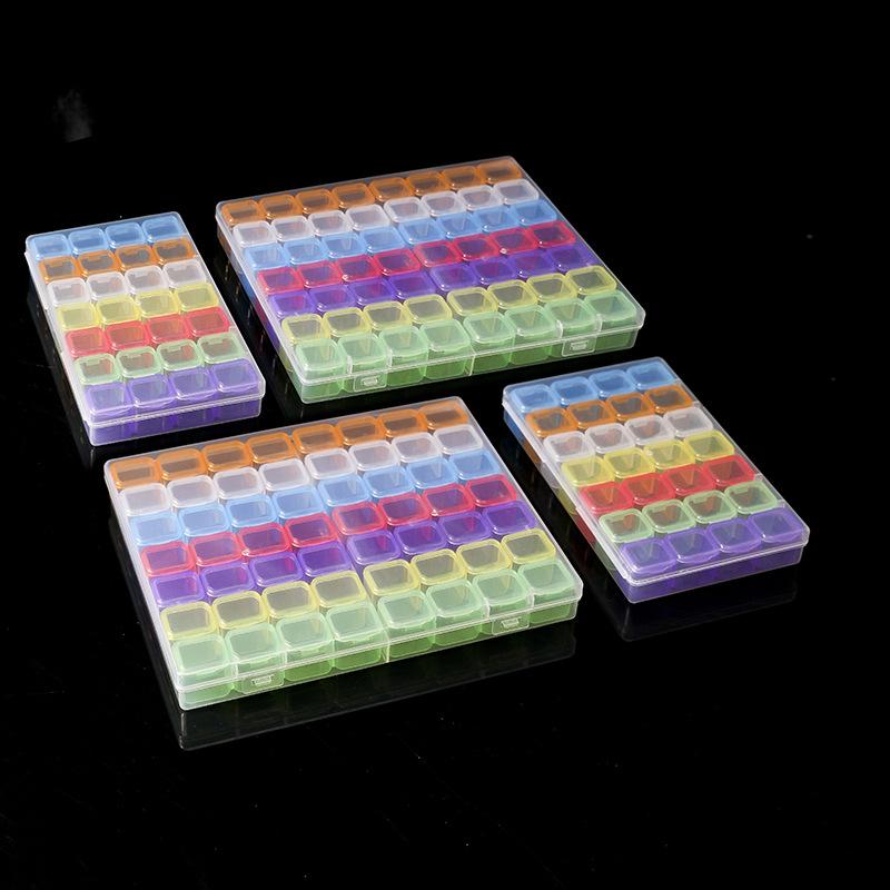 28 Grids 56 Grids Nail Art Colorful Jewelry Box Storage Box, Separately Opened Mini Drill Box Plastic Box Component Box