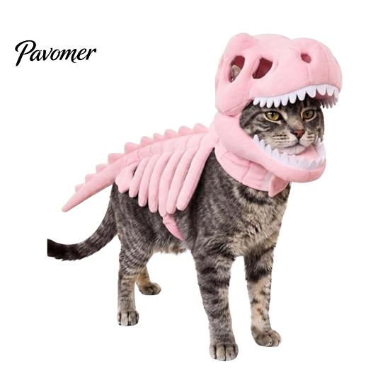 Pet Photography Prop Dinosaur Skeleton Costume, Glow-in-The-Dark 3D Apparel, Halloween Holiday Party Dog Clothes Dino Outfit for Dogs Cats,