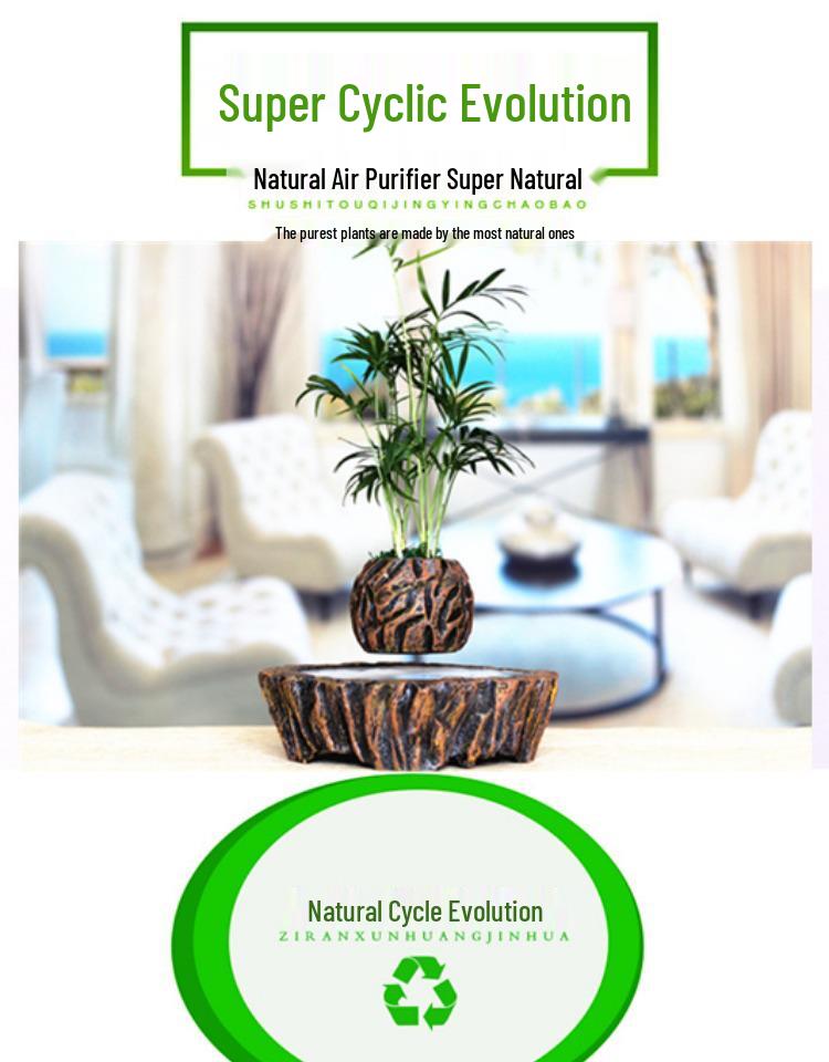 Magnetic Levitation Potted Plant Ornament - Creative Home Décor & Gift