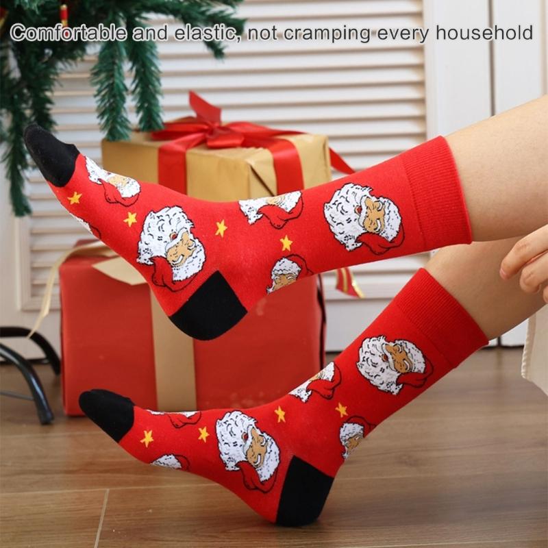 Christmas Crew Socks Funny Novelty Ankle Socks Cartoon Christmas Socks Casual Booties Socks Calf Socks for Women Men