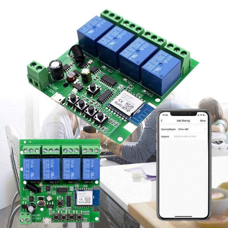 Remote Control Light es WiFi Wireless es Modules 7-32V 4CH WiFi Light es Garage oor Controller
