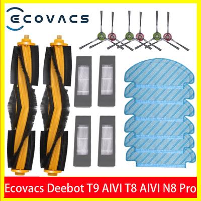 HEPA Filter Side Brush Main Brush Mop Cloths for ECOVACS Deebot T9 AIVI T8 AIVI N8 Pro 920 950 Vacuum Cleaner Replacement Parts