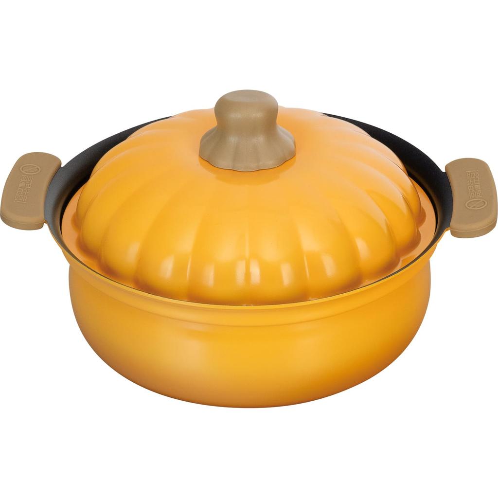 Wahei Freiz Mini Tabletop Pot 19cm Pumpkin Shape servings IH compatible Gas stove Fluororesin coating Veggie Pot 1-2 PFOA-free RB-3287