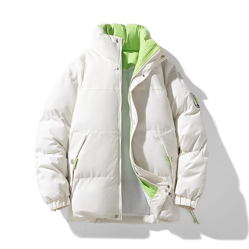 

Winter Men s Warm Cotton Jacket, Casual Versatile Couple Stand Collar, Bread Jacket, Cotton Jacket S бежевий