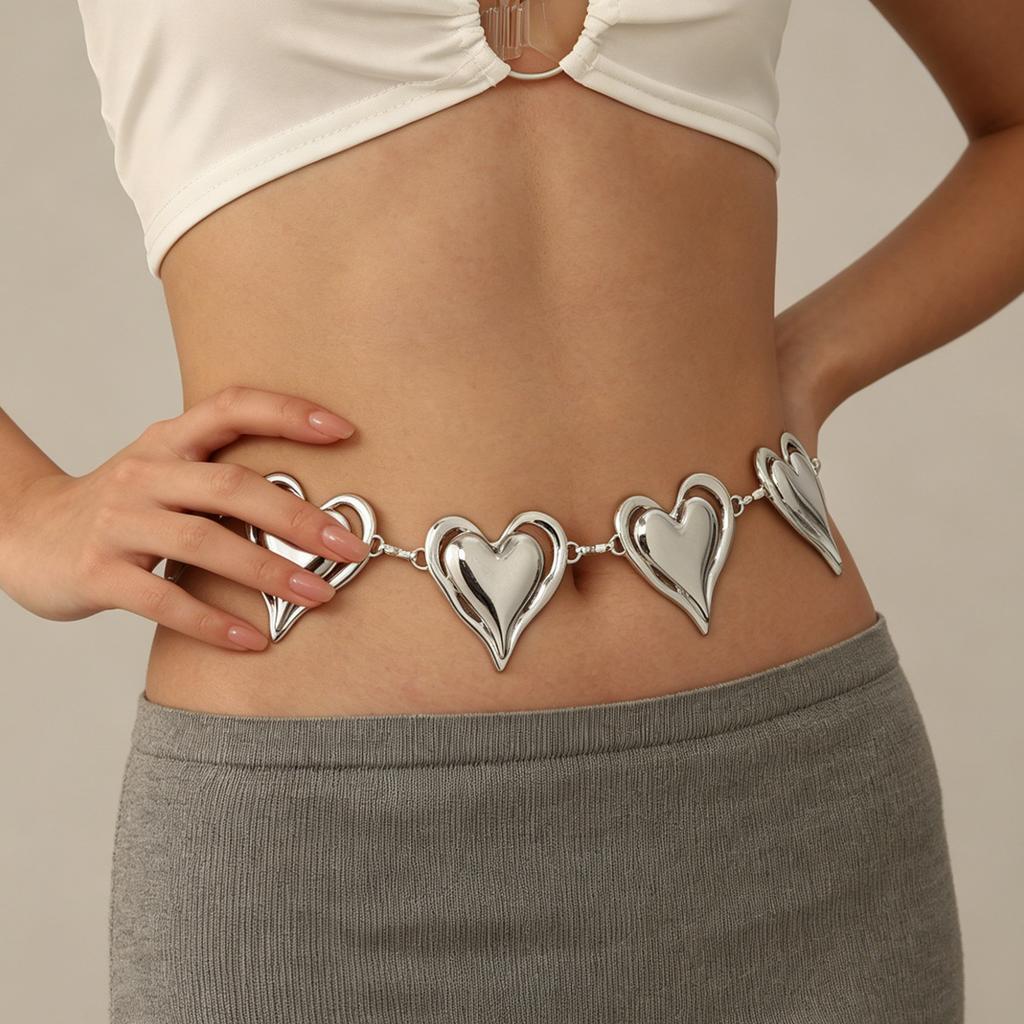 European and American Jewelry Love Waist Chain Belly Button Chain with Skirt Women's Niche High-end Chain Belt