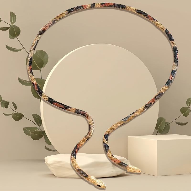 1 Snake Necklace Collar Bracelet Arm Ring Multi-functional Use Retro High-end Fashion Niche Ancient Method