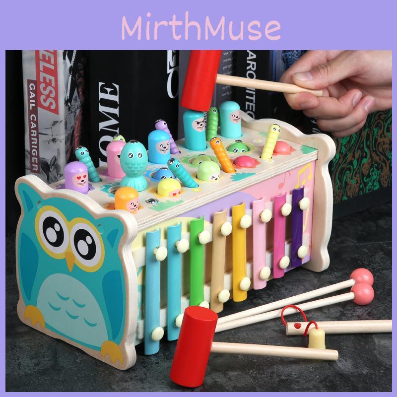 Wooden Interactive Owl Children Whacka Mole Toys Catching Fishing Gift Features