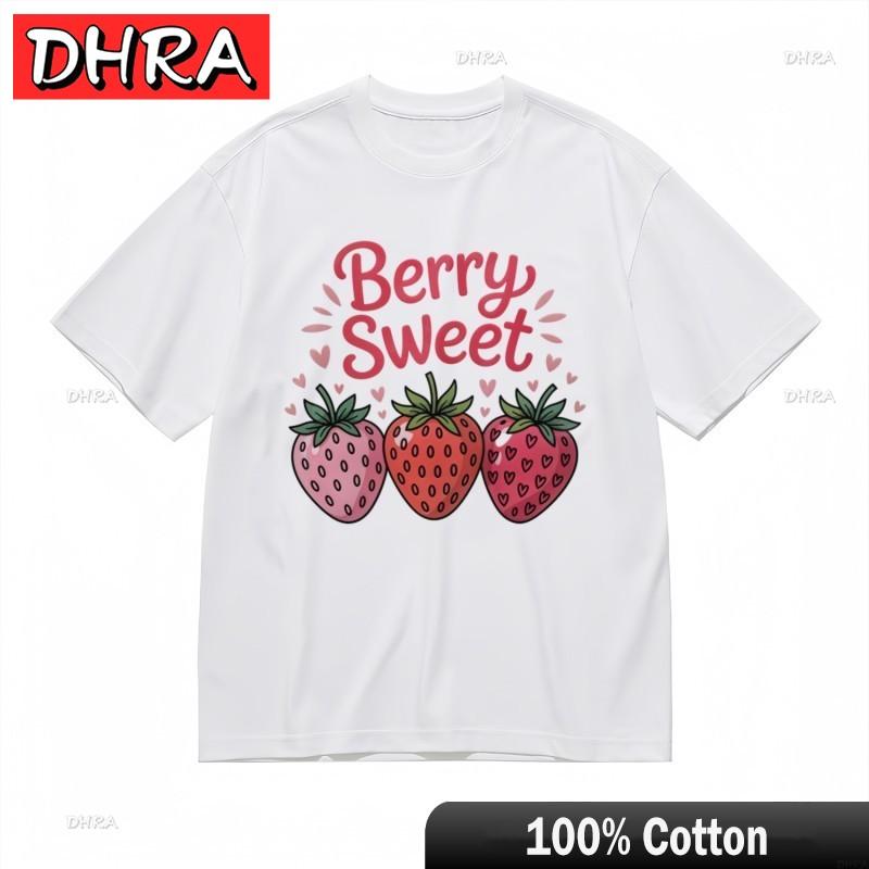 

Womens Oversize Breathable Classic TShirt Pink Gradient Strawberry Graphic Tee Cool Funny Printed Graphic TShirts for Unisex S