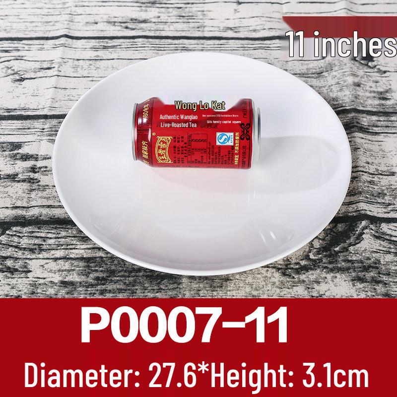 White Melamine Plastic Round Plate for Catering and Restaurant Dining