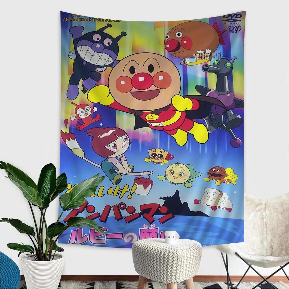 VIKAMA Anpanman Tapestry Playful Print Design Japanese Anime Hippie Style Decor Childrens Room Theme Decor