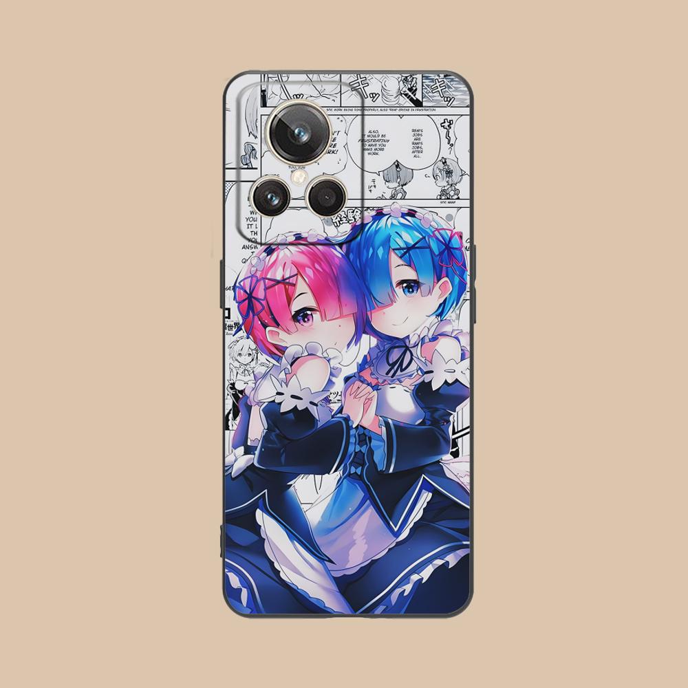 ReZero Rem Ram Matte TPU Mobile Phone Case for Realme 15 14 13 12 11 10 9 Pro Plus T i Lite 5G Colorful Printing Cover