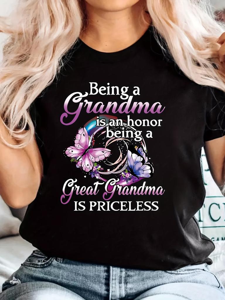 Great Grandma is Priceless Butterfly Graphic T-shirt