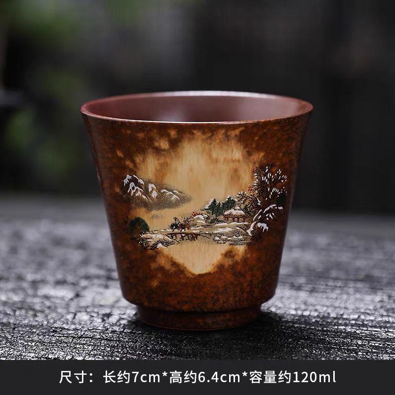 

Вінтажна груба кераміка, випалена на дереві Чашка майстра, керамічна велика чашка для чаю Чашки для чаю ручної роботи для домашнього використання 101-200ml