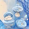 Simulation Fluffy Whale Keyring Soft Small Turtle Pendant  Birthday Gift
