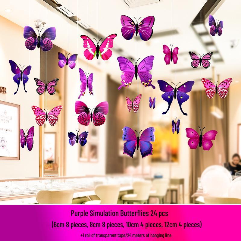 Valentine's Day Butterfly Ceiling Decoration for Restaurant or Store Anniversary Event