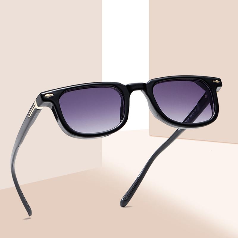 SO&EI Mode Quadratisch Damen Luxus Sonnenbrille Vintage Nieten Herren Blau Grün Tönungen UV400 Trendige Sonnenbrillen