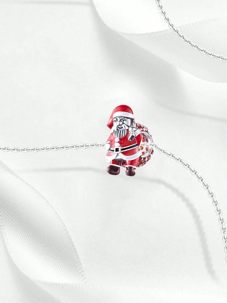 Charm Plata Copper Colors Santa Claus Snowman Cottage Bead Charms Pendants For Genuine Bracelets For Women DoItYourself Jewellery Love Gifts