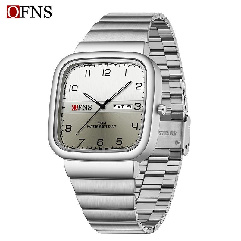 Oufanni Men's Dual Calendar Luminous Sports Watch - Fashionable Quartz Square Watch for Students