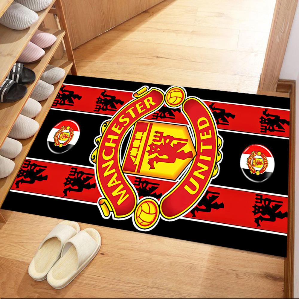 Manchester Logo Square rugs are a great choice for living rooms, bedrooms, home décor, and as gifts.