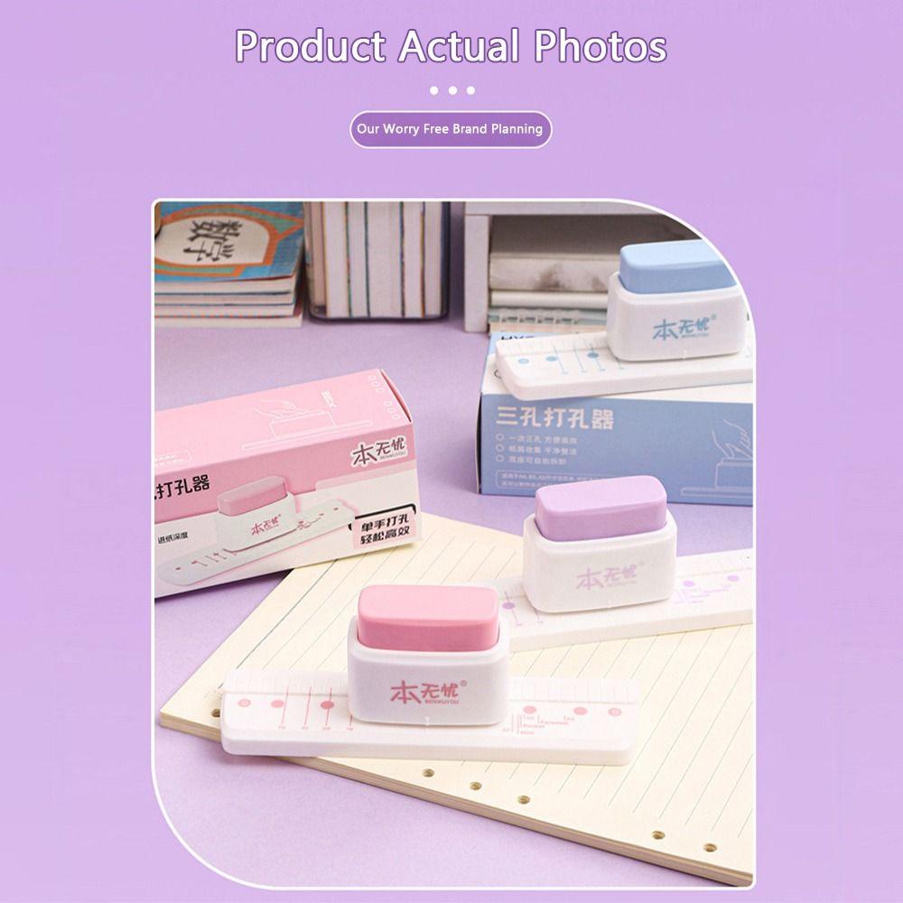 Multi-functional Mini Hand Hole Puncher 3-Hole Standard Hole Punch Puncher  School Office Supplies