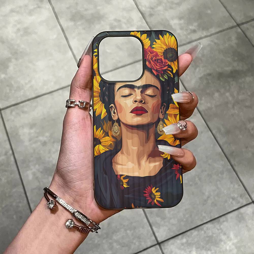 Fashion F-Frida K-KahlosS Luxury Phone Case For IPhone 17 Air 16 15 14 13 12 11 Pro Max Pro Plus Ripple Shockproof