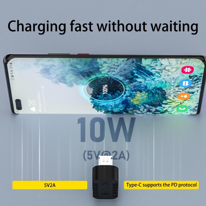 Micro USB Adapter 90 Degree Right Angle Male To Type C Female Connector for Laptop PC USB Chargers Extension Converter