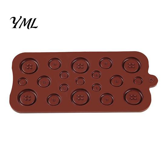 Sewing Themed Cake Decor 19-Hole Silicone Button Molds, Three Sizes DIY Decorating Tray, Kitchen Baking Accessories Flexible Easy Release Gadgets for