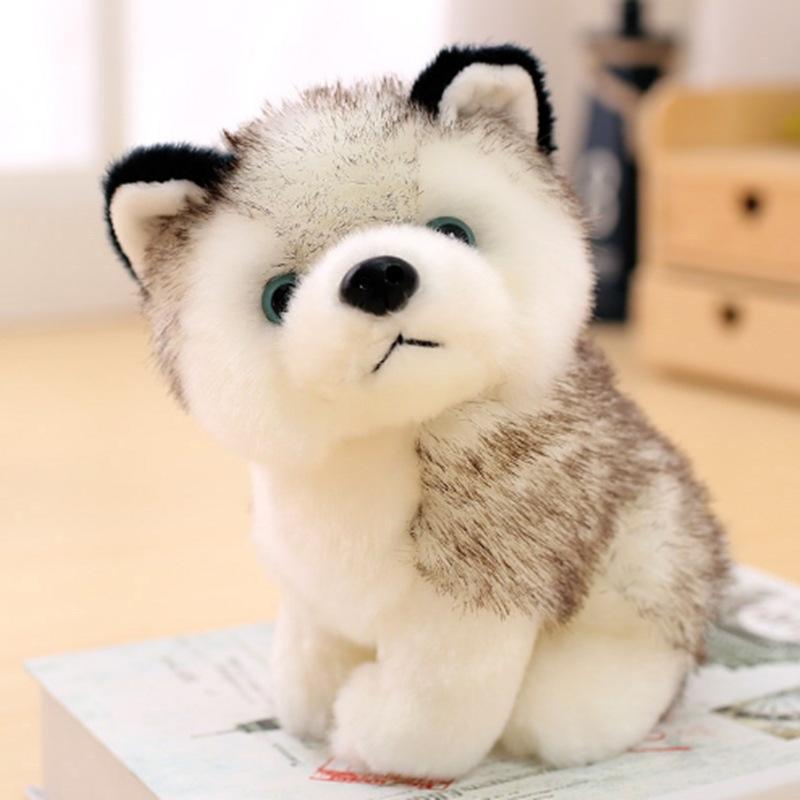 Realistic Husky Puppy Plush Toy, Small Size, Cute Teddy Dog Toy Gift