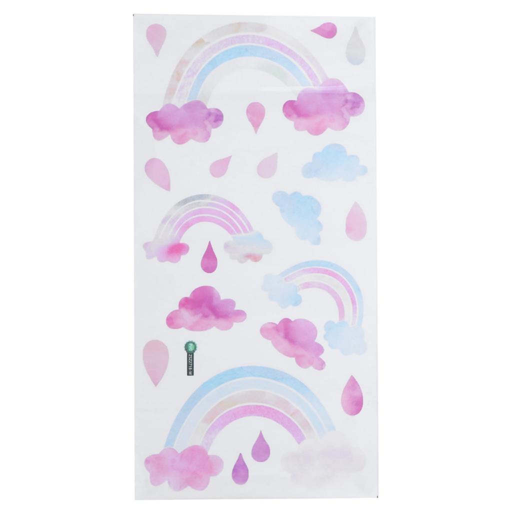 Self Adhesive Wall Sticker Cute Clouds Raindrop Pattern Decal Children"s Room Bedroom Decor