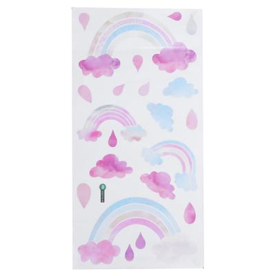 Self Adhesive Wall Sticker Cute Clouds Raindrop Pattern Decal Children"s Room Bedroom Decor