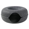 Round Tunnel Cat Bed Comfortable Donut House - Dark Gray