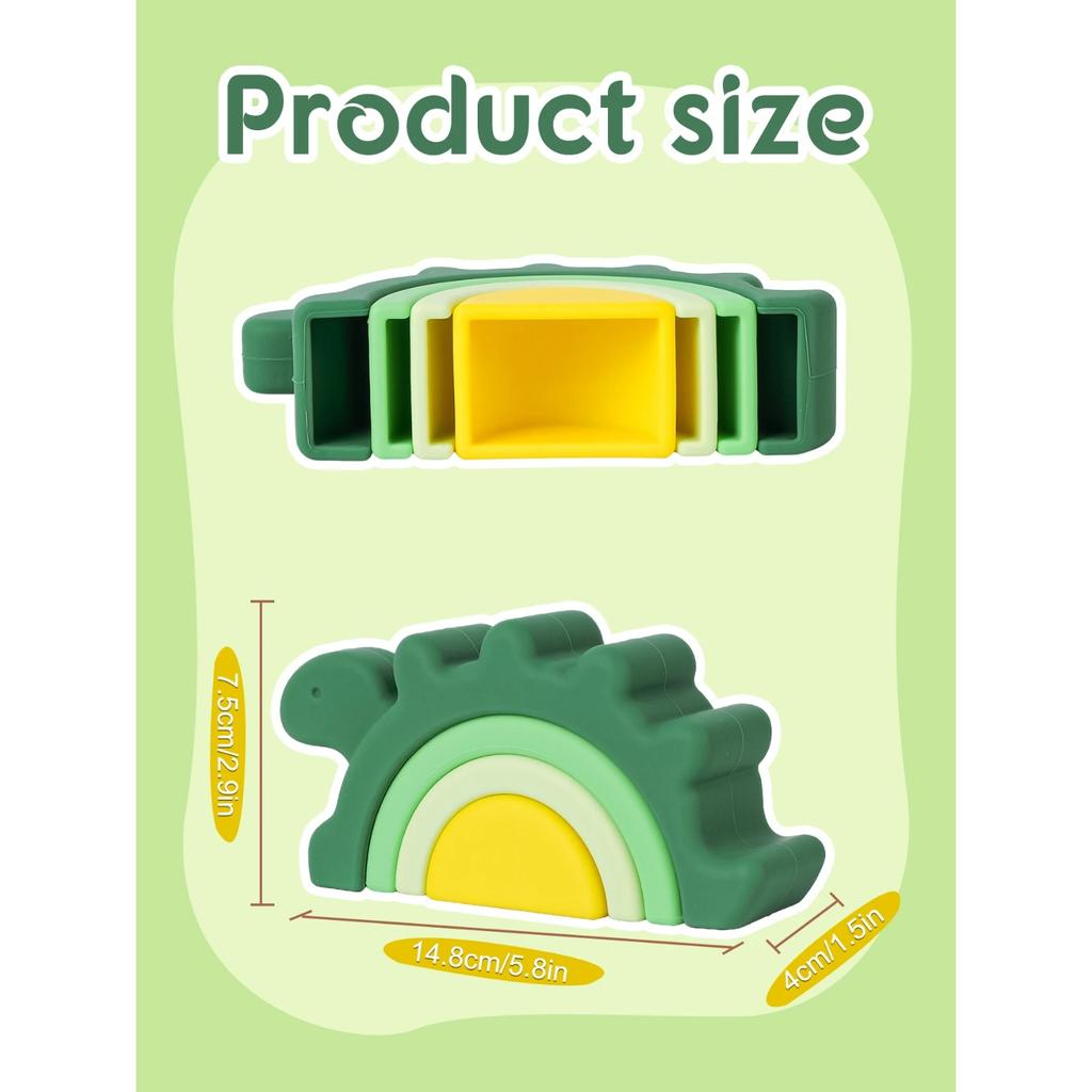 Babyspielzeug Silikonbaustein Silikonbeißring Rakete Weicher Block Lernspielzeug Montessori-Spielzeug Stapelbausteine