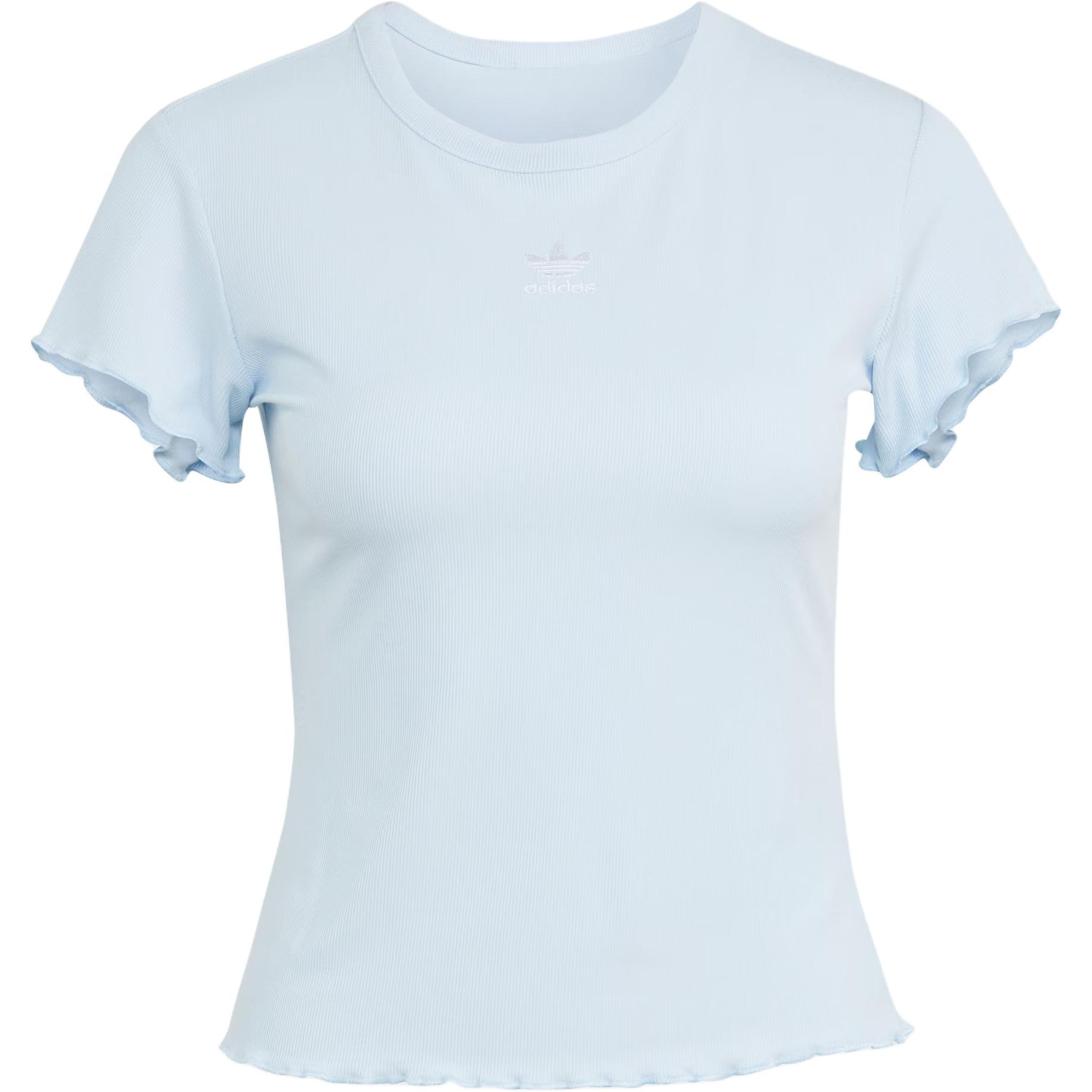 

Adidas Originals Scalloped Edge Daily Short Wave Hem Sports Slim Fit Short Sleeve T-Shirt Women Tops KE1108 L