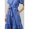 Summer New Vintage Irregular Striped Loose Knee-Length Dress