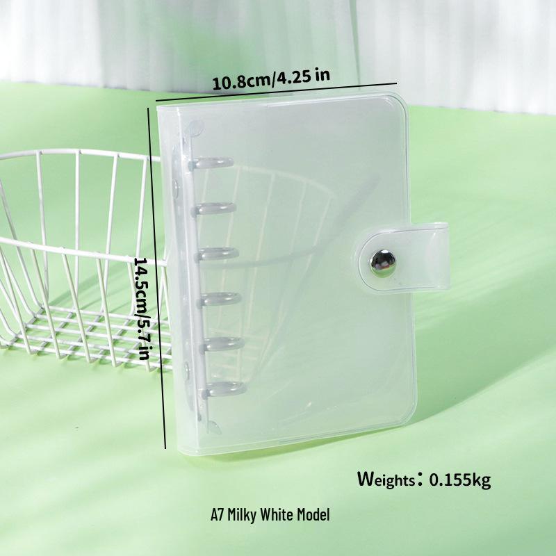 Couverture transparente A7 en PVC à 6 trous pour carnet à feuilles mobiles